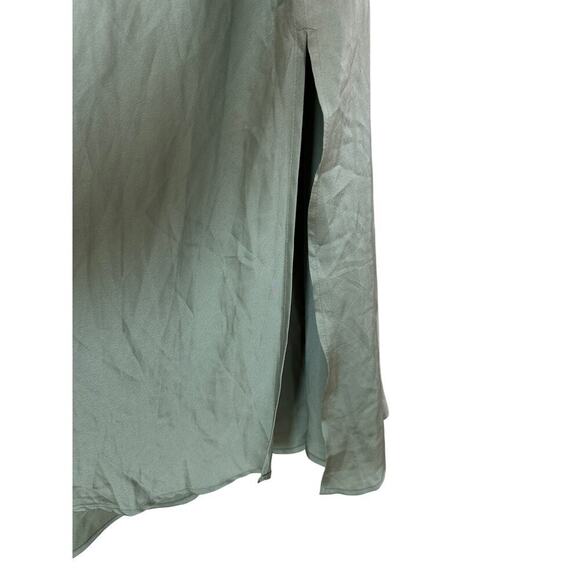 NWT ASTR the Label Size Medium Sage Green Satin Gaia Back Tie Slip Y2k Dress - Picture 7 of 10